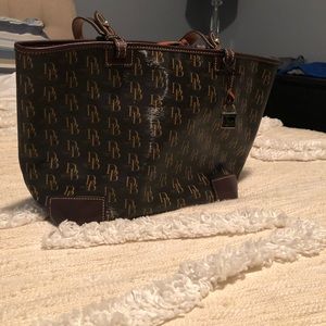 Dooney and Bourke Brown Logo Tote Bag
